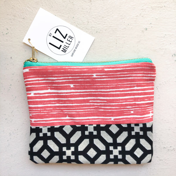By Liz Miller | Red Horizontal Lines & Black Geo Shapes