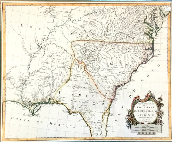 Partie Meridionale de la Louisiane avec la Floride, la Caroline et la Virginie